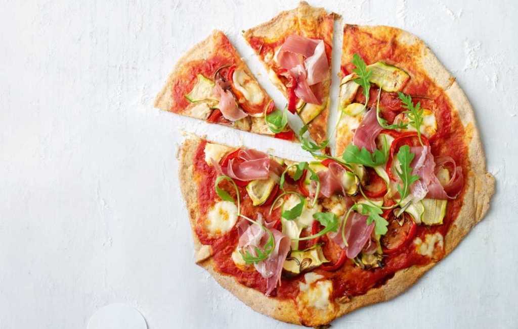 Parma ham and rocket pizza