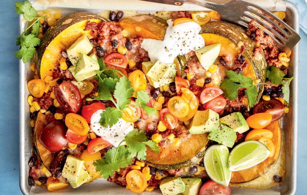 Cheesy roast pumpkin ‘nachos’