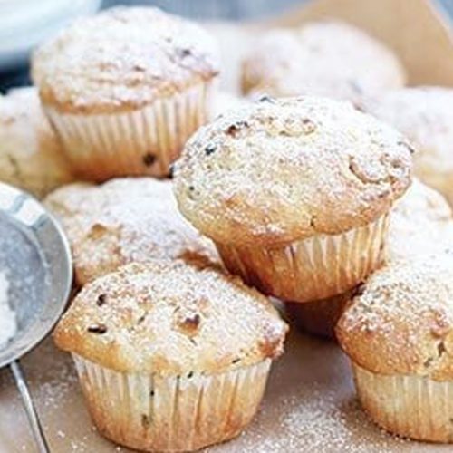 Passionfruit and white chocolate muffins