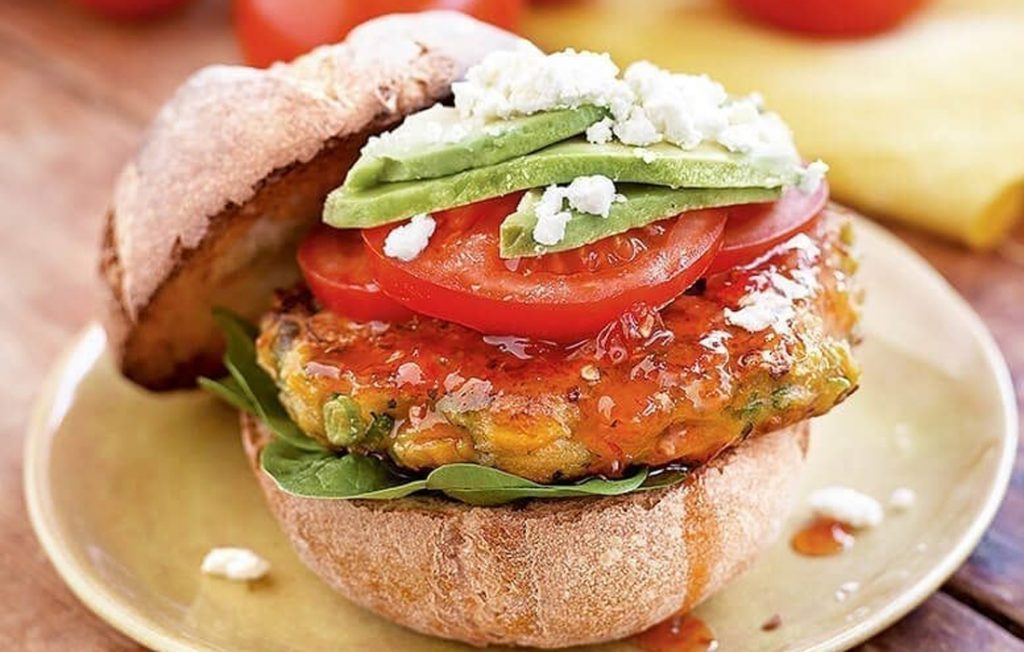 Chickpea and sweet potato burgers