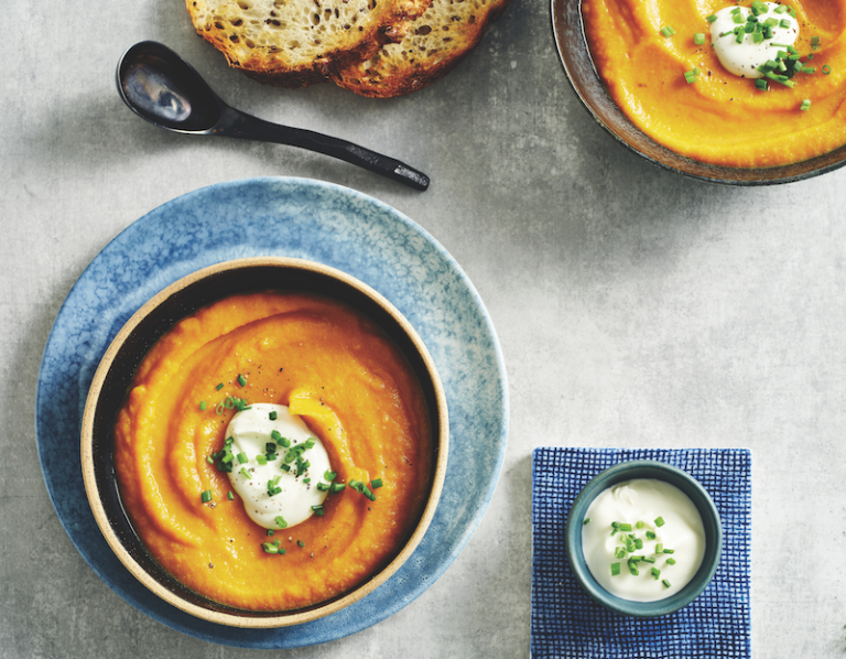 Spicy sweet potato and pumpkin soup