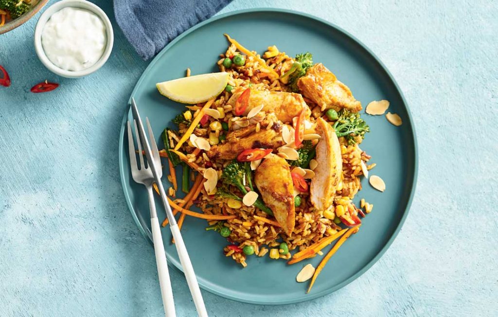 Tandoori chicken rice medley