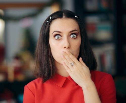 Woman hiccuping