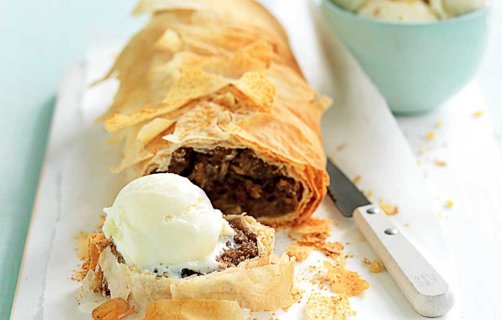 Apple and pear strudel