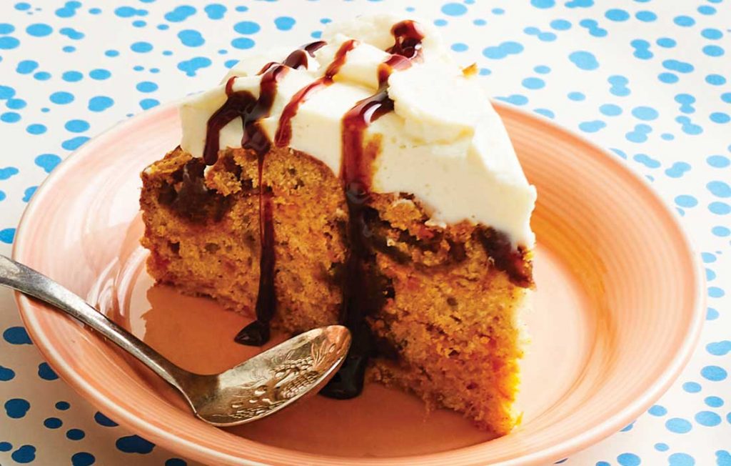 Carrot and date cake with ricotta icing