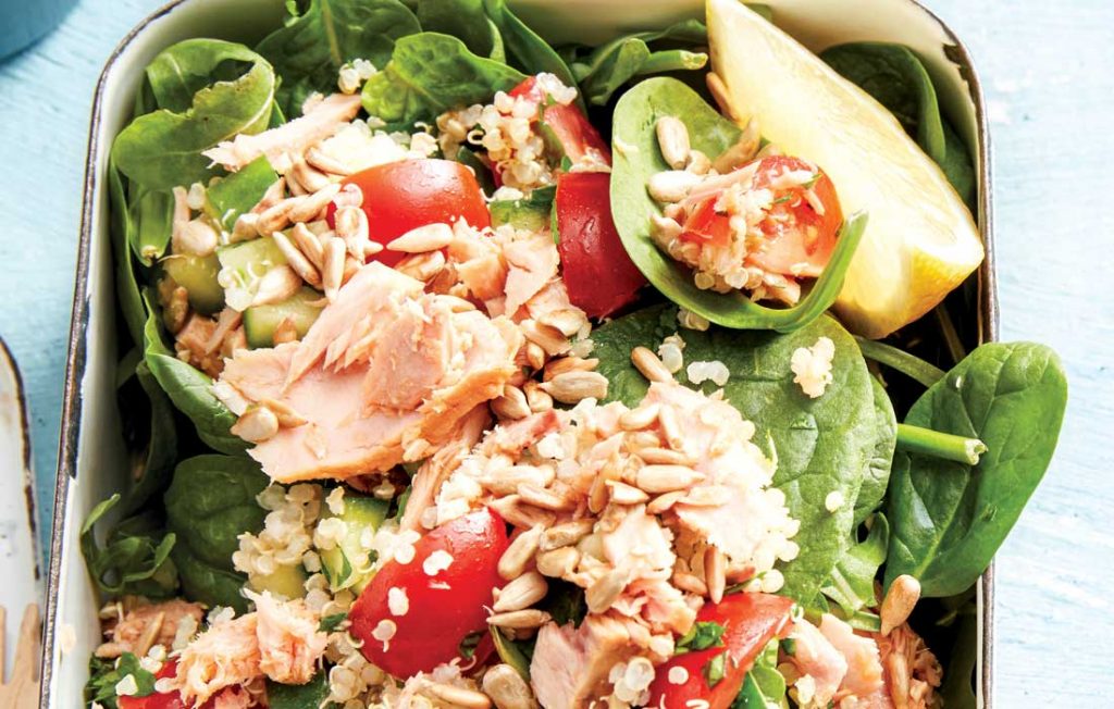 Quinoa tabouli with chilli tuna