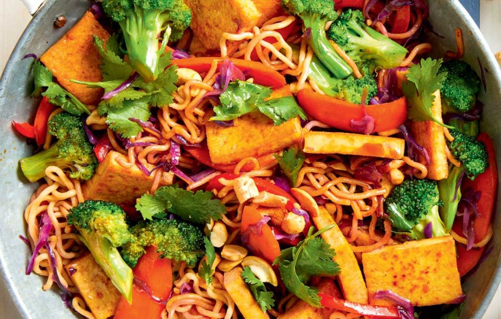 Teriyaki tofu and broccoli stir-fry