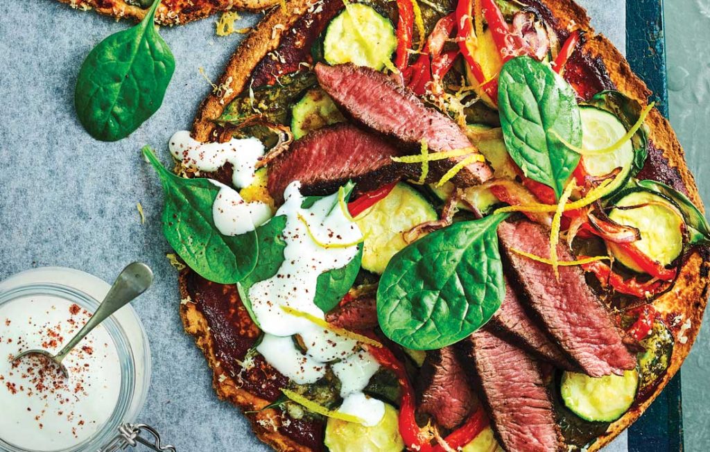 Middle Eastern lamb pizza