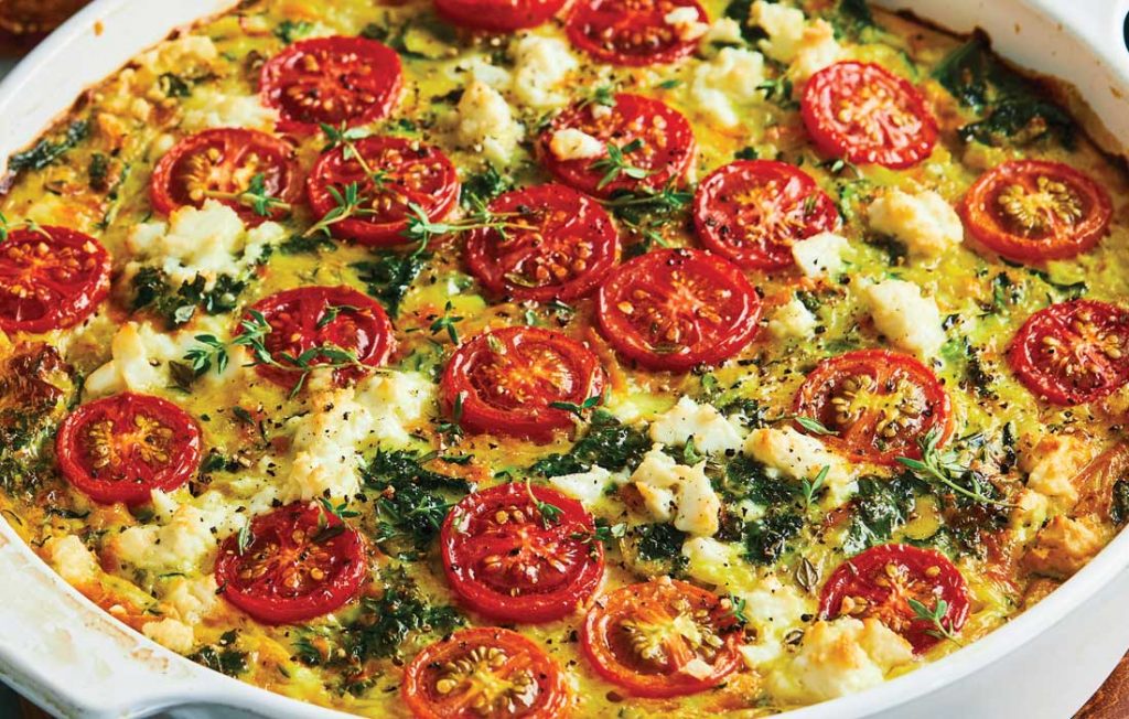 Quinoa and feta impossible pie