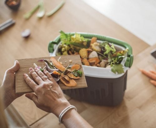 Putting food waste in the bin