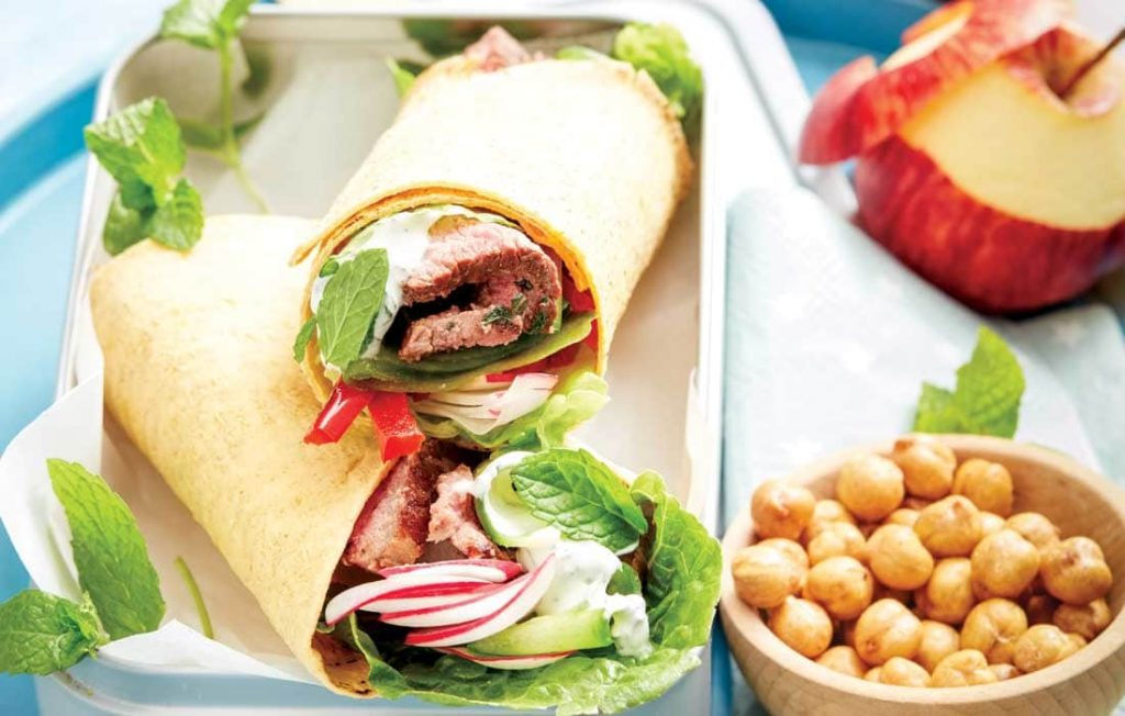 Lamb souvlaki wraps Lamb souvlaki wraps