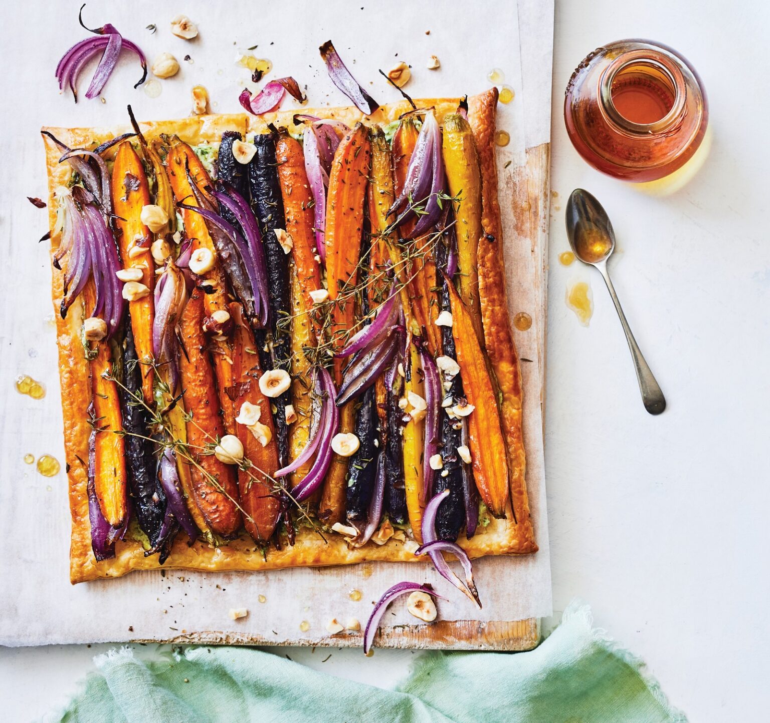 Roasted carrot and caramelised onion galette