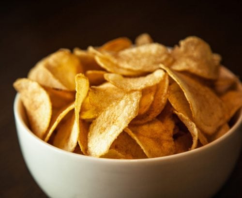 Bowl of potato chips