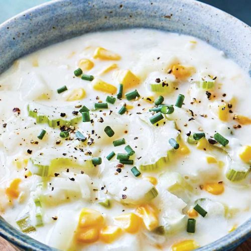Corn and leek chowder