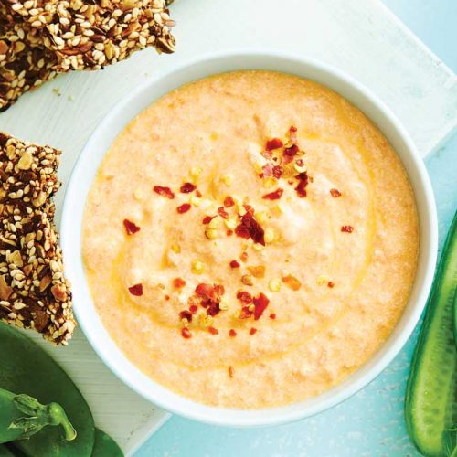 Roasted capsicum and feta dip