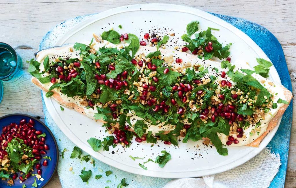 Tarator-style baked salmon
