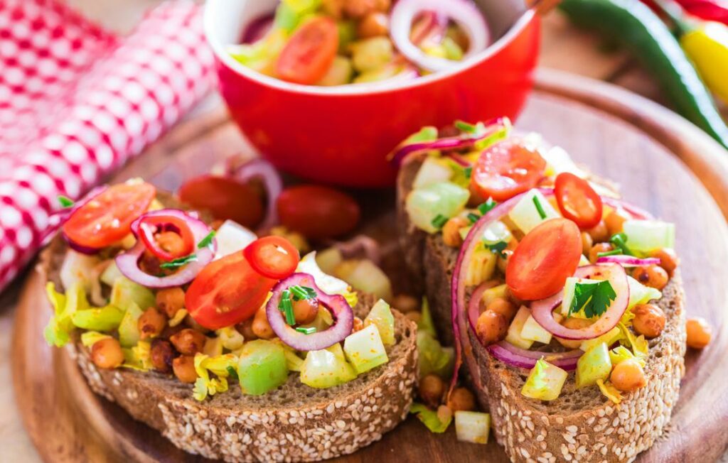 Indian style chickpea toasties