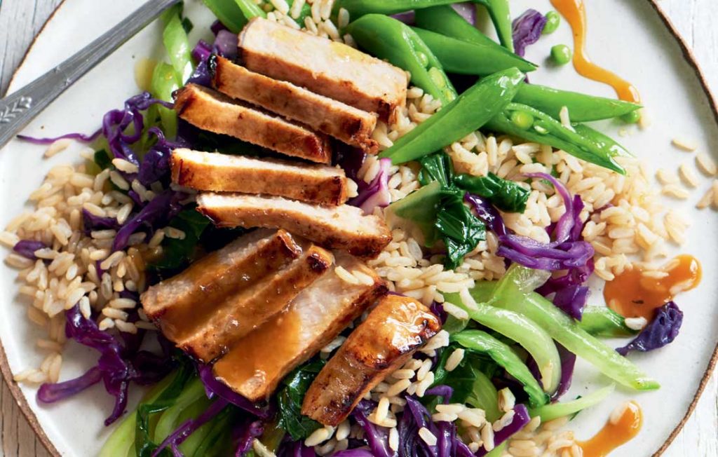 Orange and soy marinated pork