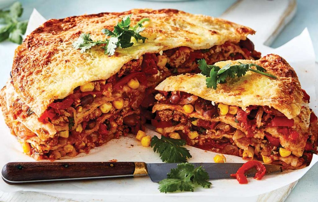 Pork enchilada pie