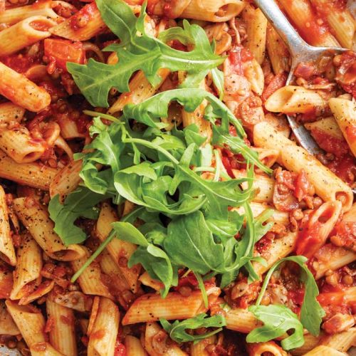 Quick lentil pasta