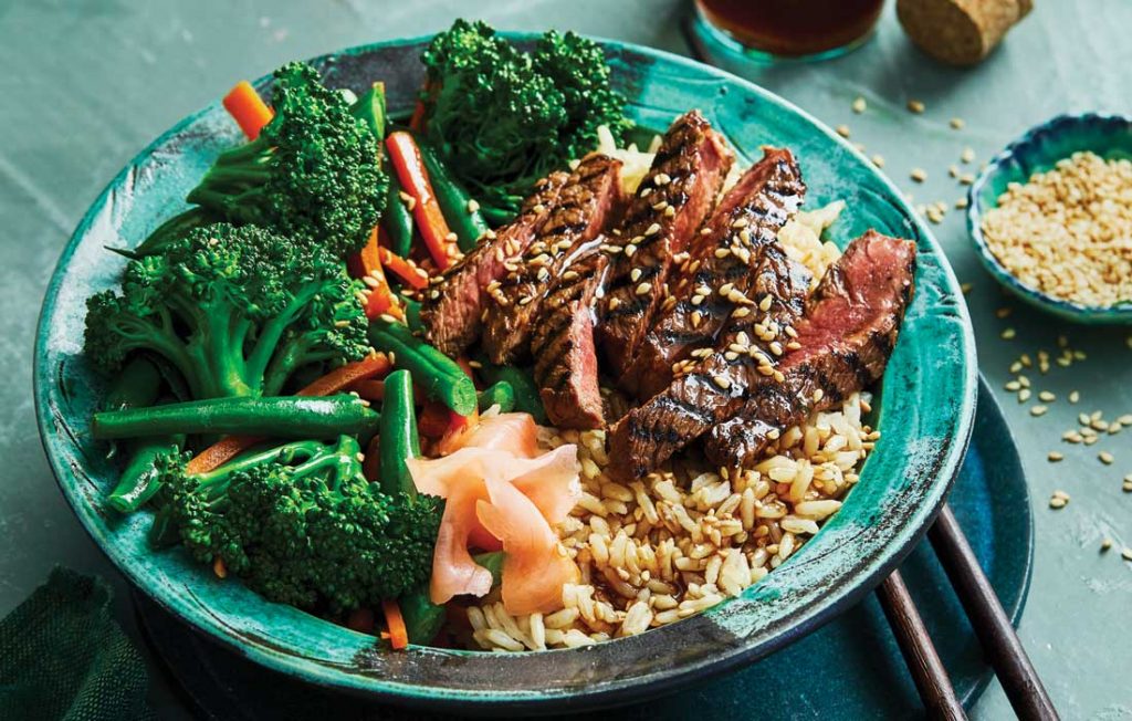 Teriyaki beef rice bowl