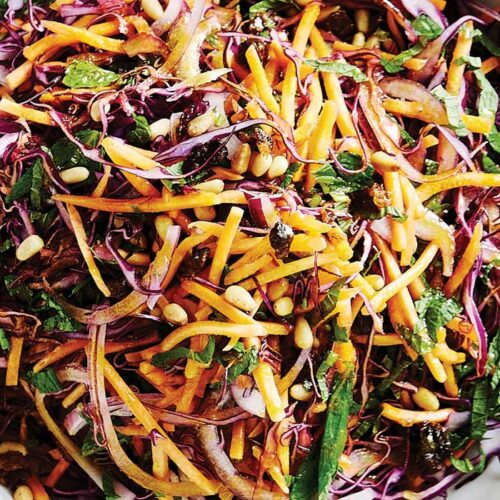 Carrot slaw with turmeric dressing