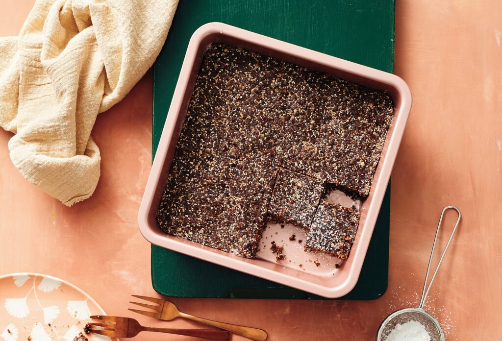 Chia, date and walnut fridge cake Chia, date and walnut fridge cake