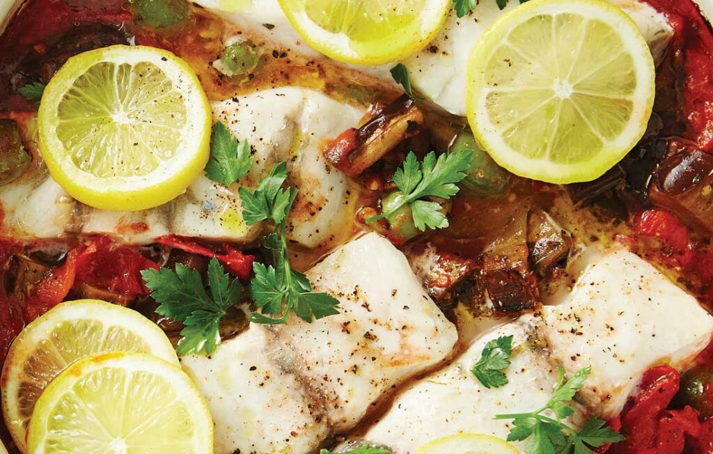 Mediterranean fish with grain salad Mediterranean fish with grain salad