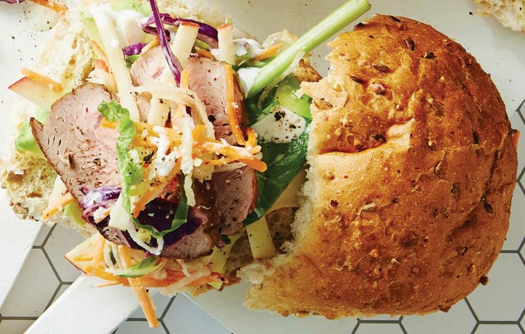 Spiced pork sliders with apple coleslaw