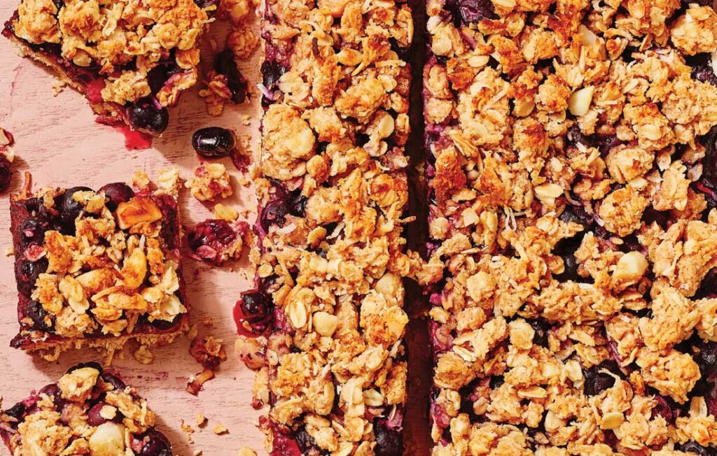 Blueberry macadamia oat slice Blueberry macadamia oat slice