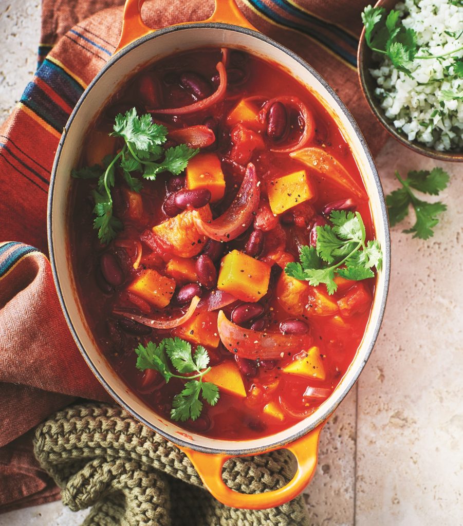 Vegan butternut and bean stew with cauliflower rice Vegan butternut and bean stew with cauliflower rice