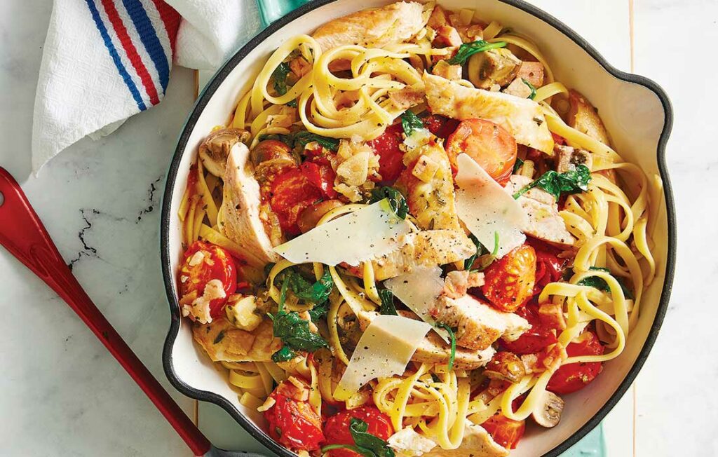 Italian-style chicken with fettucine