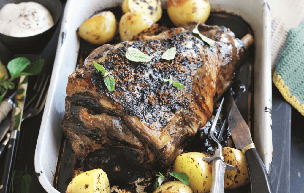 Greek-style lamb with lemon potatoes