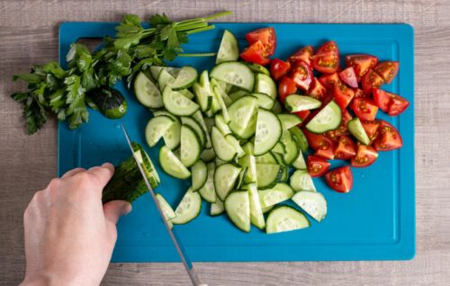 Chopping vegies
