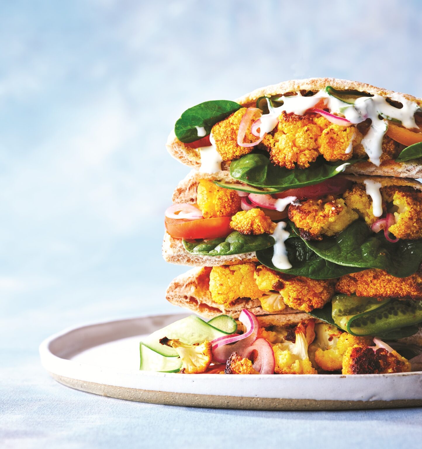 Tikka cauliflower with mint yoghurt