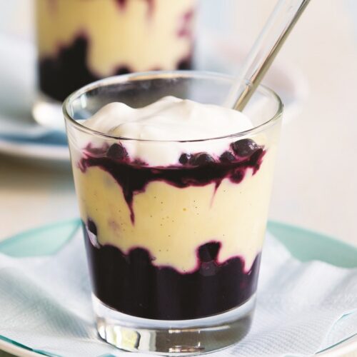 Blueberry custard puddings