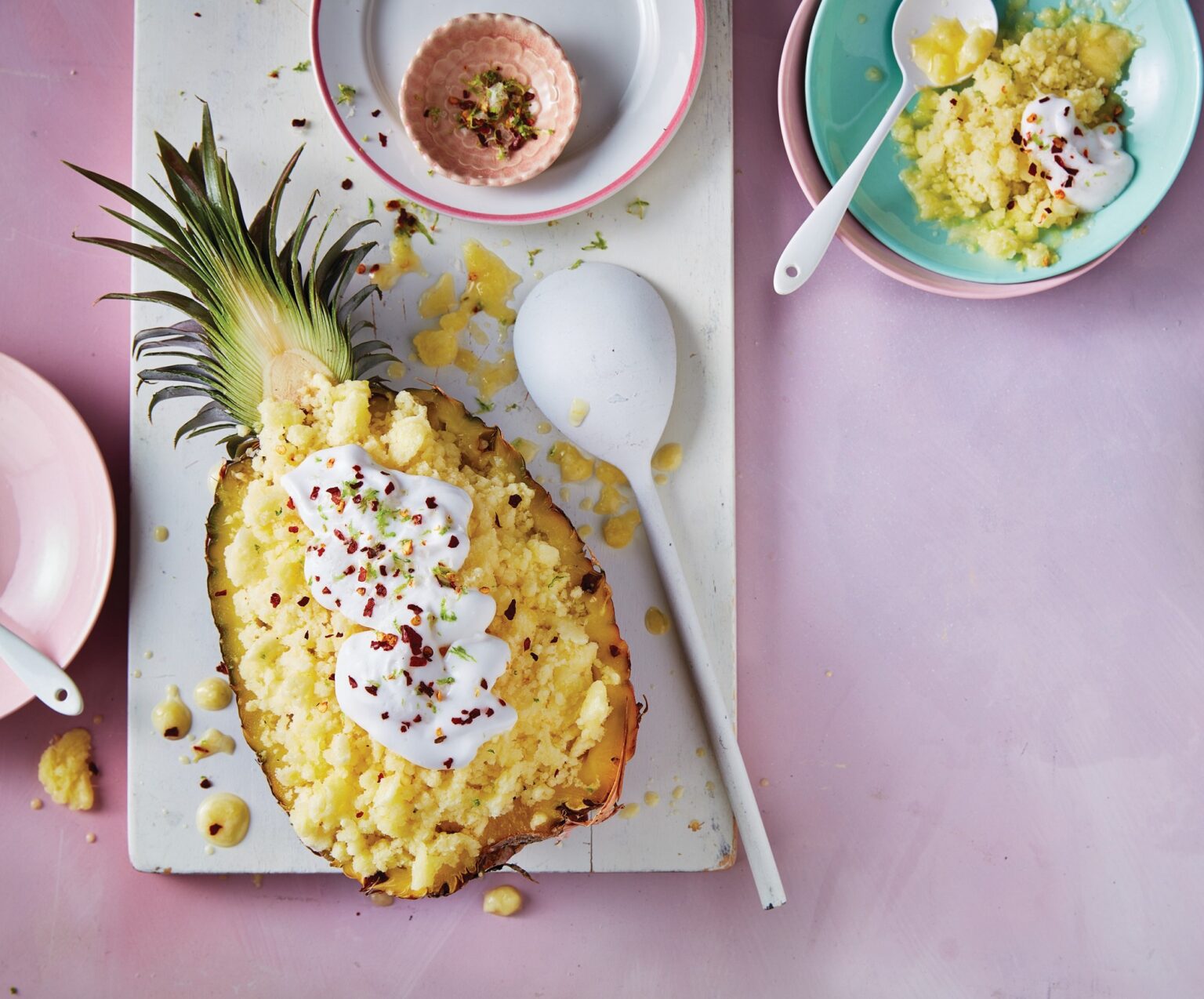 Lime coconut chilli pineapple granita