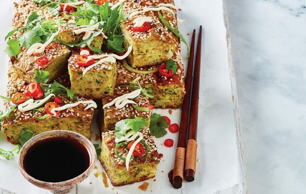 Asian-style zucchini and noodle slice Asian-style zucchini and noodle slice