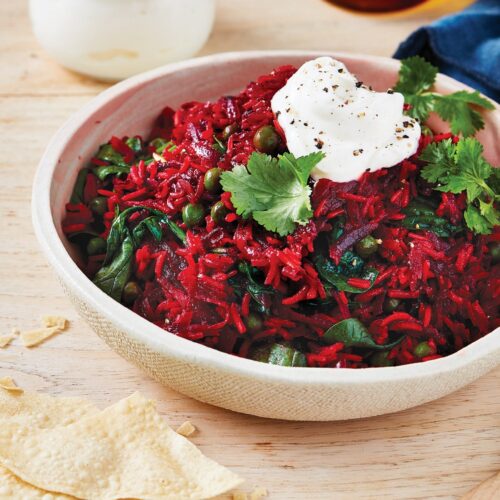 Beetroot biryani