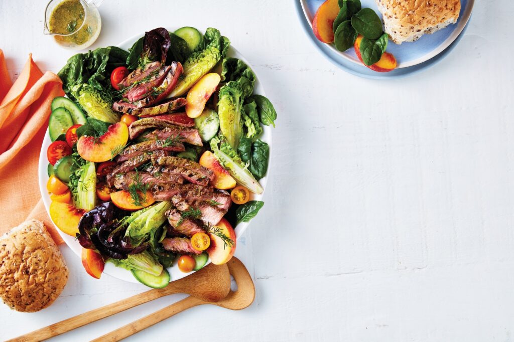 Chargrilled beef with summer salad Chargrilled beef with summer salad