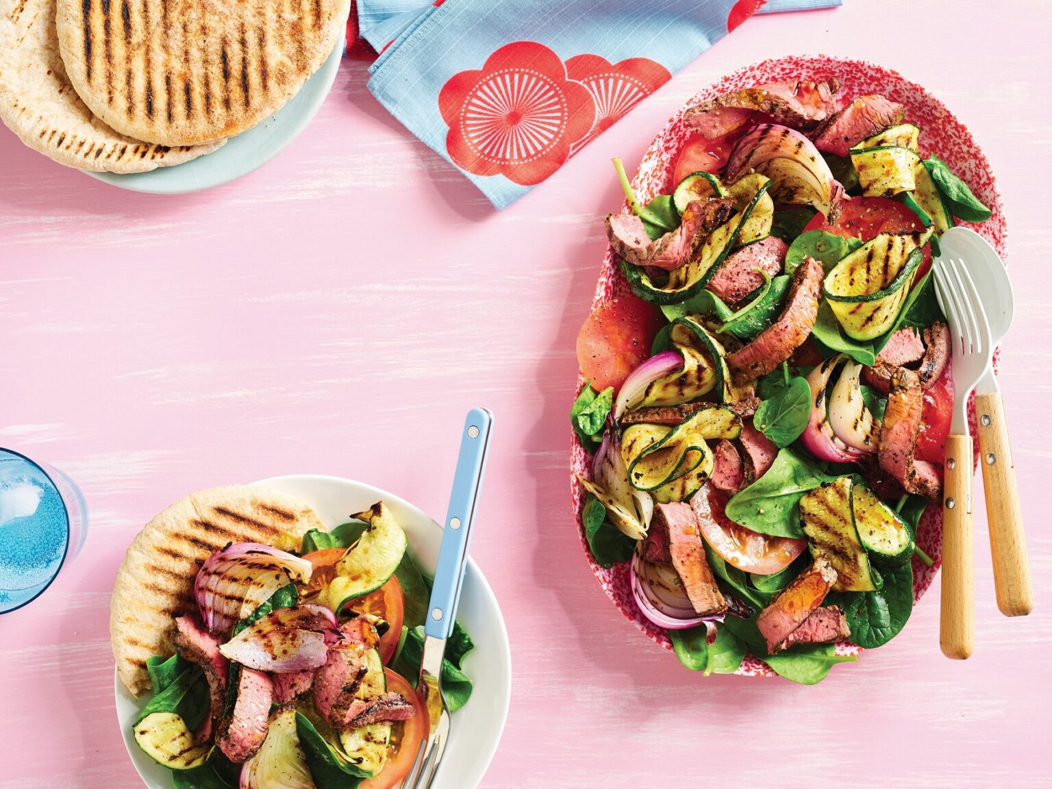 Italian beef, tomato and zucchini salad