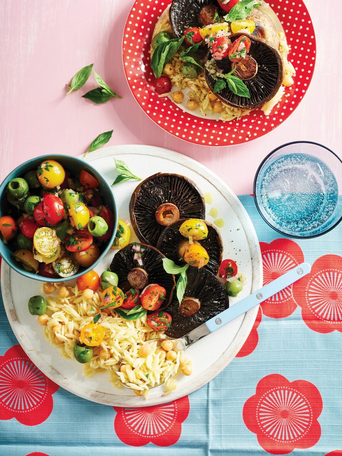 Mushrooms with puttanesca salsa