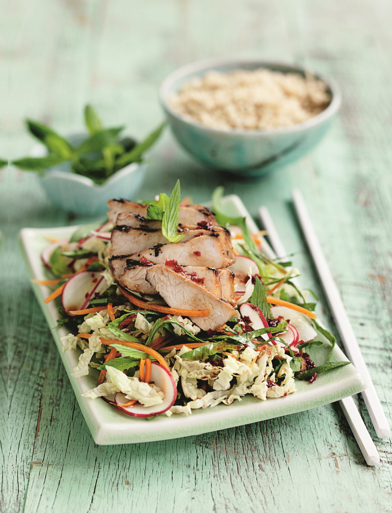 Sesame pork and Chinese cabbage salad