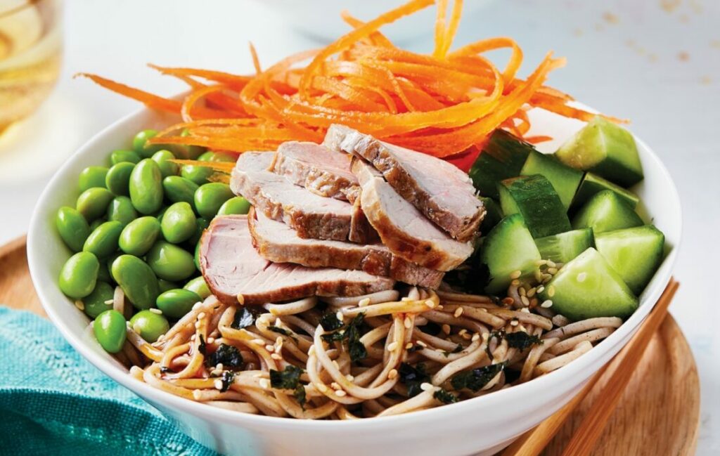 Teriyaki pork noodle bowl Teriyaki pork noodle bowl