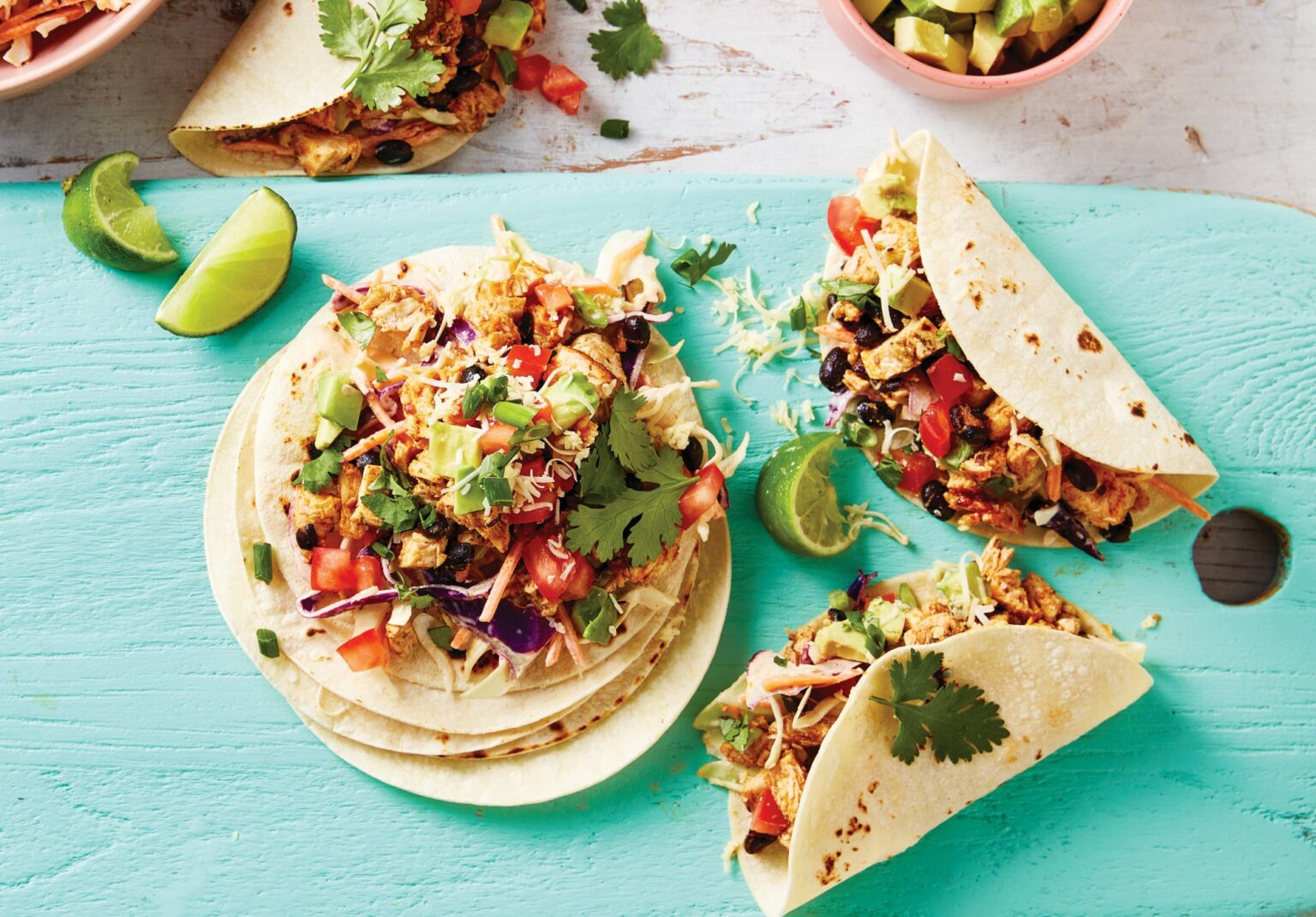 Chicken and black bean tacos