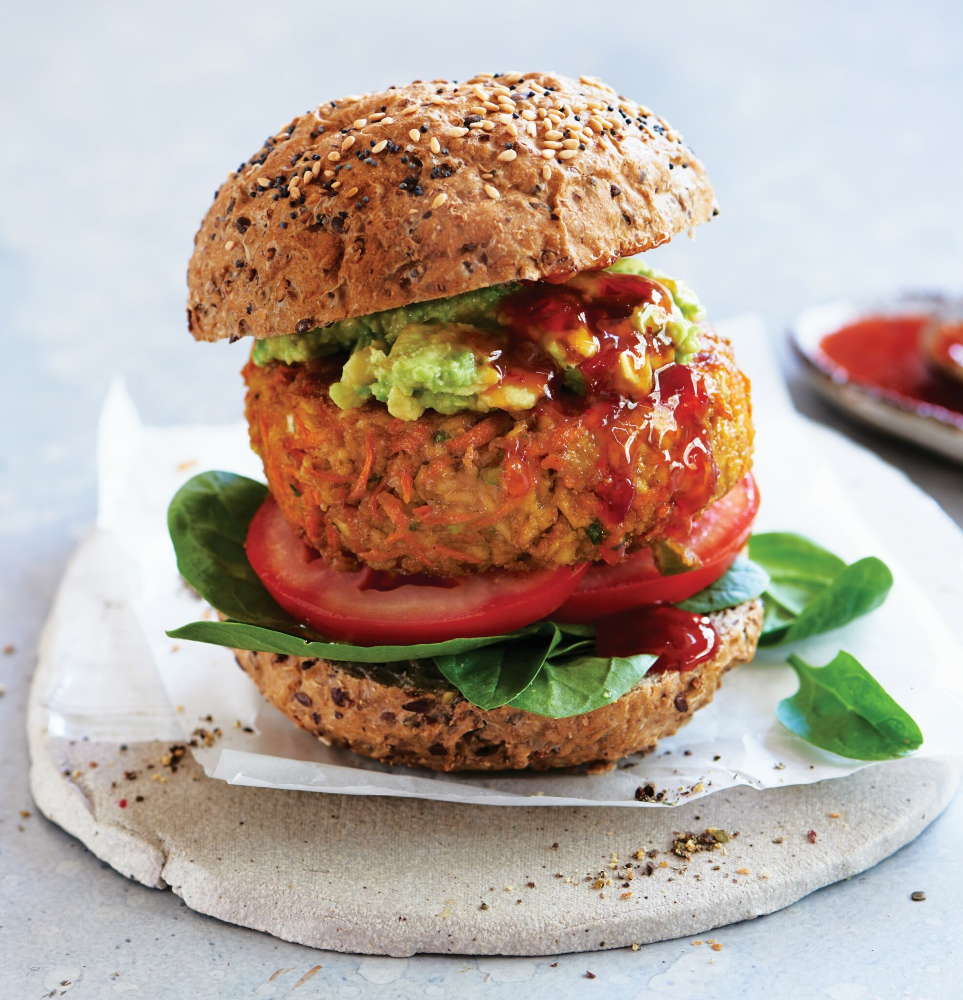 Curried tofu burger