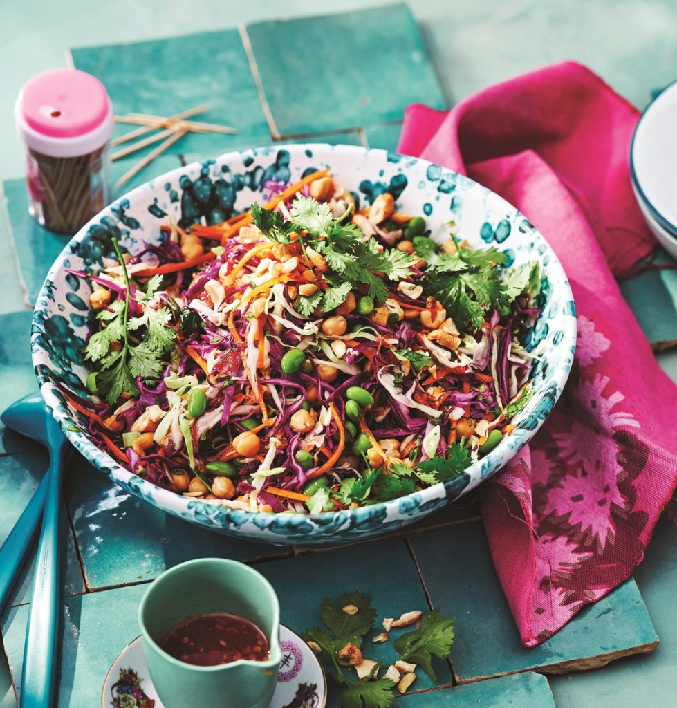Asian cabbage, chickpea and edamame salad