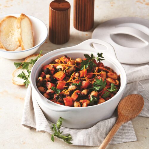 Vegan butter bean and vegetable stew