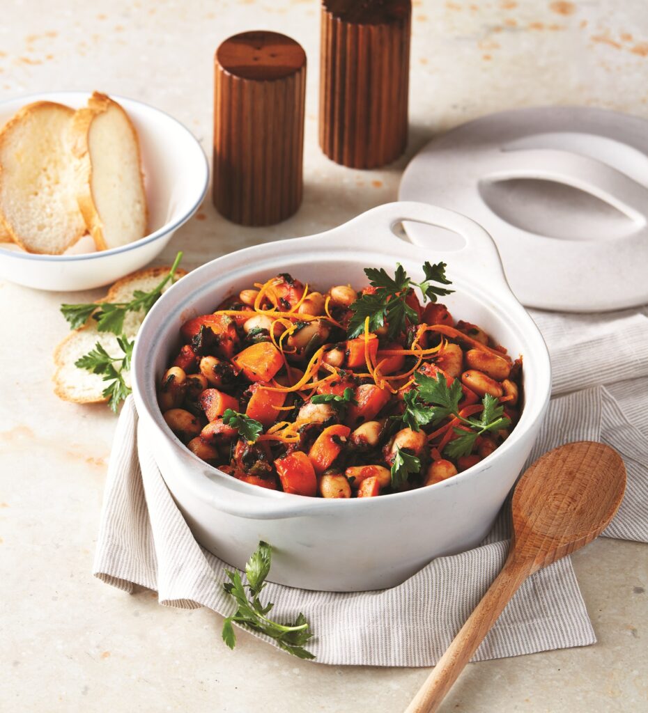 Vegan butter bean and vegetable stew