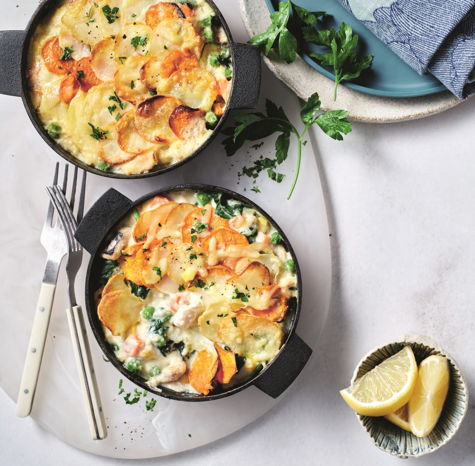 Creamy fish pies